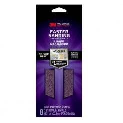 Pro Grade Precision 3-2/3 in. x 9 in. Faster Sanding Sanding Sheets, Assorted Grit (8-Pack) by 3M