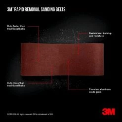 Rapid Removal 3 in. x 18 in. 80-Grit Power Sanding Belt (Case of 10) by 3M -Outlet Kreg Store 3m power sander accessories belt3x181pk80 1d 1000