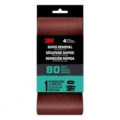 Rapid Removal 4 in. x 36 in. Power Sanding Belt, 80-Grit (1-Pack) by 3M