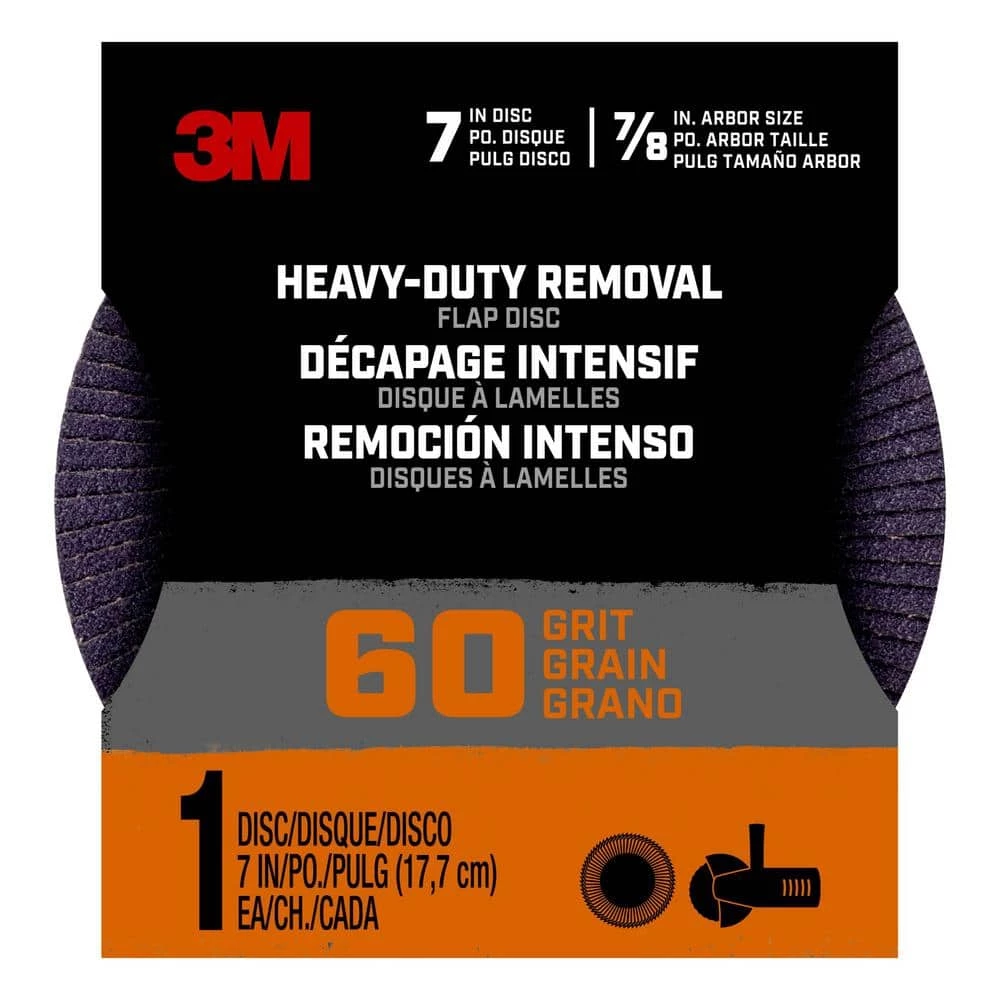 7 in. 60-Grit Heavy-Duty Removal Flap Disc (1-Pack) by 3M 3 7 in. 60-Grit Heavy-Duty Removal Flap Disc (1-Pack) by 3M