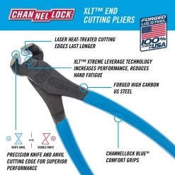 7-1/2 in. Cross Cutting Pliers with End Cutter by Channellock -Outlet Kreg Store channellock all trades cutting pliers 357 1f 1000