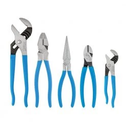 Tongue and Groove, Linemens, Diagonal, Long Nose Plier Set (5-Piece) by Channellock