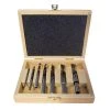High Speed Steel Double Flute Brad Point Drill Set in Wooden Box (7-Piece) by Fisch -Outlet Kreg Store fisch brad point drill bits fsf 320814 64 1000