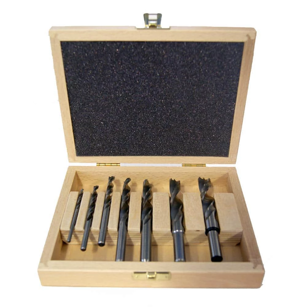 High Speed Steel Double Flute Brad Point Drill Set in Wooden Box (7-Piece) by Fisch 3 High Speed Steel Double Flute Brad Point Drill Set in Wooden Box (7-Piece) by Fisch