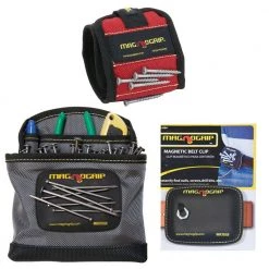 Magnetic Wristband, Magnetic Belt Clip and Magnetic Clip-On Pouch Set (3-Pack) by MagnoGrip