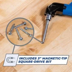 90-Degree Pocket Hole Driver Drill Attachment with 3 in. Square Drive Bit by Kreg -Outlet Kreg Store kreg bit holders extensions kdrv 90dg 76 1000