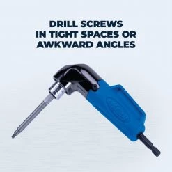 90-Degree Pocket Hole Driver Drill Attachment with 3 in. Square Drive Bit by Kreg -Outlet Kreg Store kreg bit holders extensions kdrv 90dg c3 1000