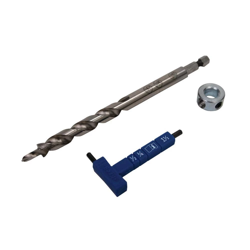 Easy-Set Drill Bit with Stop Collar and Gauge/Hex Wrench by Kreg 3 Easy-Set Drill Bit with Stop Collar and Gauge/Hex Wrench by Kreg