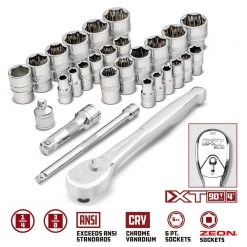 28 Piece Zeon Socket Set for Damaged Bolts by Powerbuilt -Outlet Kreg Store powerbuilt ratchet socket sets 240120 c3 1000