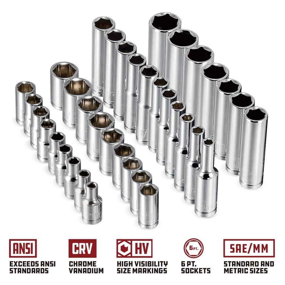 38 Piece 1/4 Inch Drive Mechanics Tool Set by Powerbuilt 4 38 Piece 1/4 Inch Drive Mechanics Tool Set by Powerbuilt - Image 2