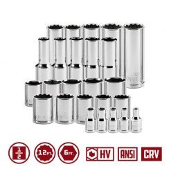 69 Piece Pro Tech 1/2 Inch Drive SAE and Metric Socket Set by Powerbuilt -Outlet Kreg Store powerbuilt ratchet socket sets 949006 4f 1000