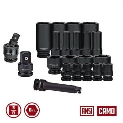 40 Piece 3/8 Inch Drive 6 Point SAE & Metric Pro Tech Impact Socket Set by Powerbuilt -Outlet Kreg Store powerbuilt ratchet socket sets 949011 4f 1000