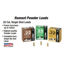 0.22 Caliber Yellow Single Shot Powder Loads (25-Pack) by Ramset -Outlet Kreg Store ramset loads boosters 50077 d4 1000