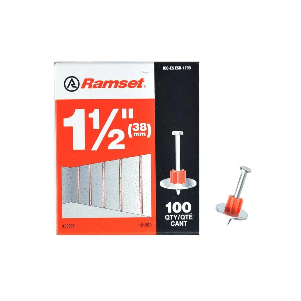 1-1/2 in. Drive Pins with Washers (100-Pack) by Ramset 3 1-1/2 in. Drive Pins with Washers (100-Pack) by Ramset