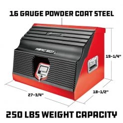 26 in. Rapid Box Portable Slant Front Tool Box - Red by Powerbuilt -Outlet Kreg Store red powerbuilt top tool chests 240311 4f 1000