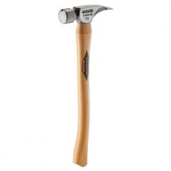 14 Oz. Titanium Smooth Face Hammer with 18 in. Curved Hickory Handle by Stiletto