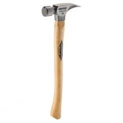 16 oz. Titanium Milled Face Hammer with 18 in. Curved Hickory Handle by Stiletto